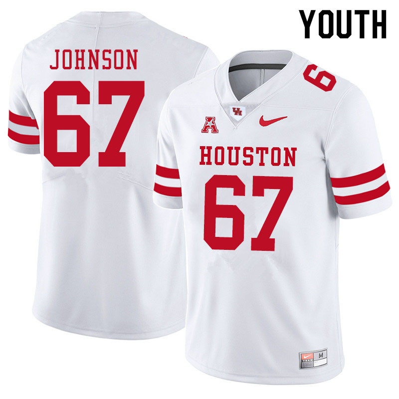 Youth #67 Cam'Ron Johnson Houston Cougars College Football Jerseys Sale-White